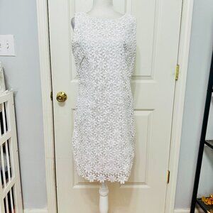 LILLY PULITZER WHITE LACE DAISY FLORAL SHEATH DRESS BRIDAL ENGAGEMENT WEDDING